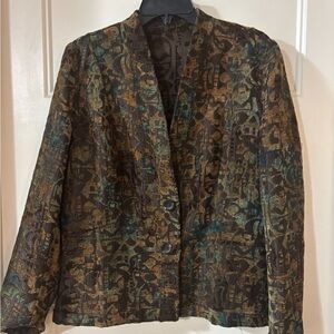 Coldwater Creek Women's Reversible Carpet / Tapestry Blazer Jacket